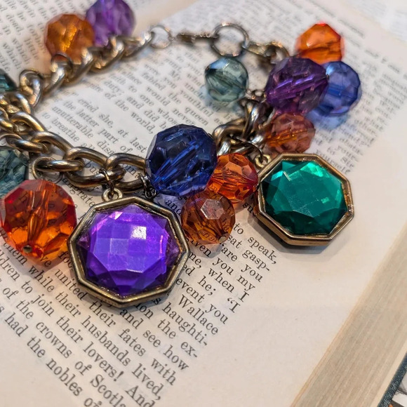 Multicolor Gemstone Charm Bracelet - Picture 7 of 7